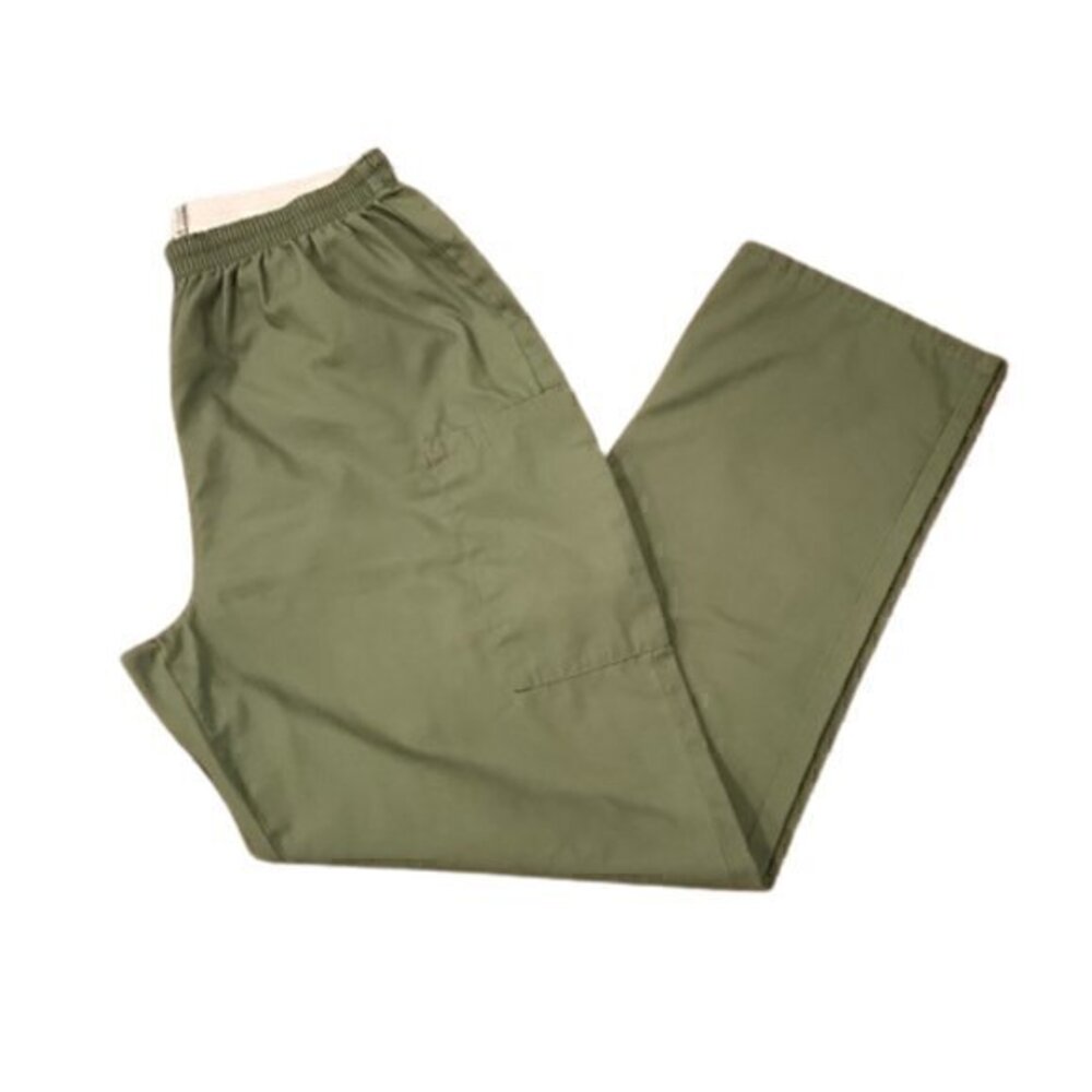 [Cherokee] Olive Workwear Pull Up Straight Leg Scrub Pants - Size M